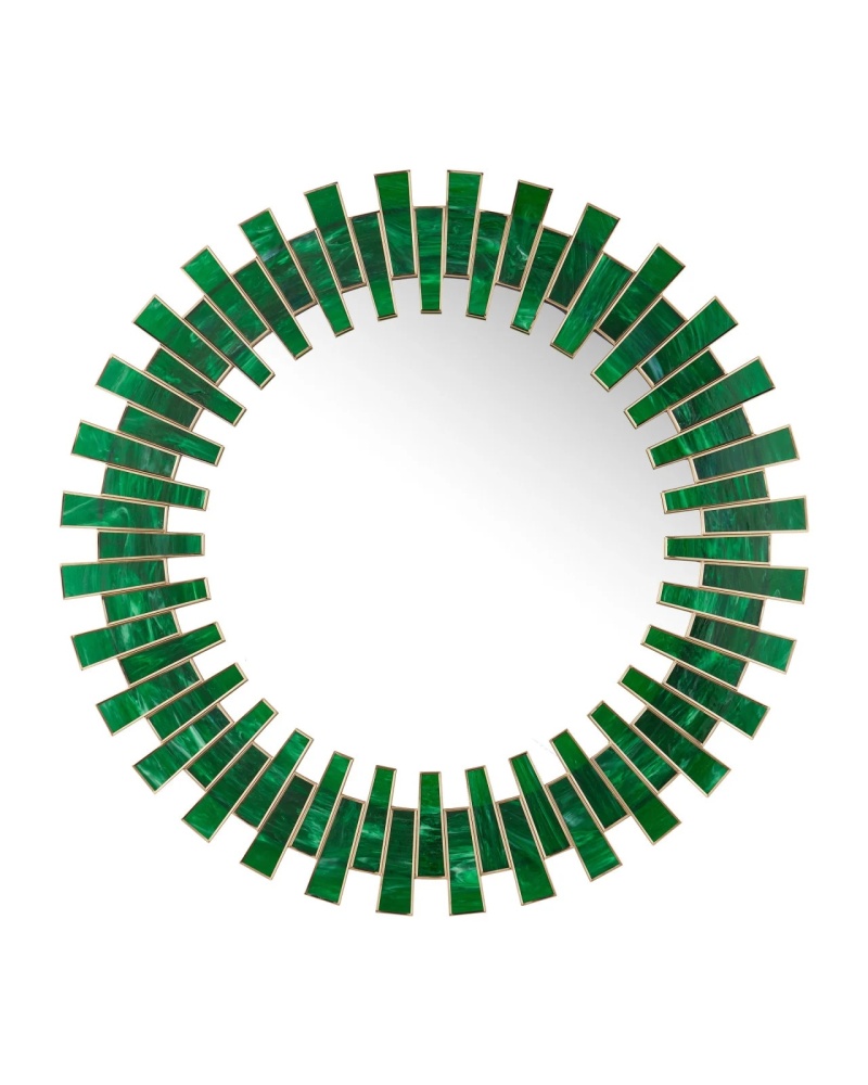 Glasdele Emerald Round Mirror