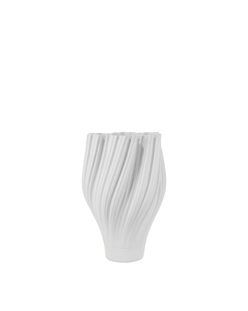 Whorl Large White Vase