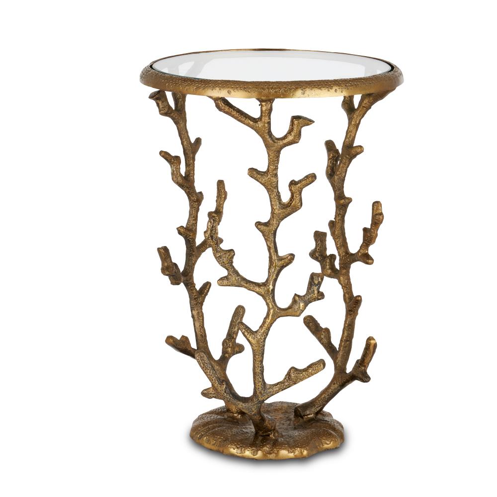 Coral Brass Accent Table