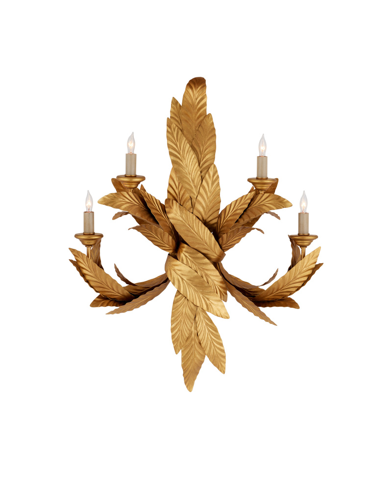 Apollo Gold Twisted Leaf Wall Sconce