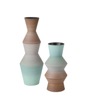 Currey 1200-1008 - Happy 80's Brown & Pale Blue Vase Set of 2