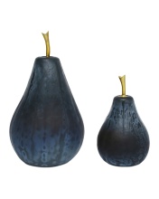 Currey 1200-1062 - Glass Dark Blue Pear Set of 2