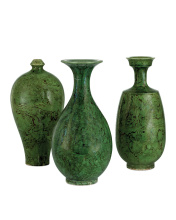 Currey 1200-1075 - Romulus Green Vase Set of 3