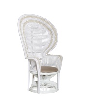Currey 7000-1072 - Emanuelle White Armchair, Linho Sand