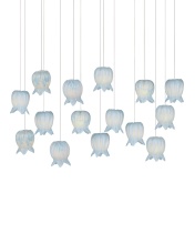 Currey 9000-1415 - Polpo Blue 15-Light Linear Multi-Drop Pendant