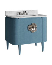 Currey 3800-0015 - Briallen 36" Blue Vanity with Oval Undermount Sink